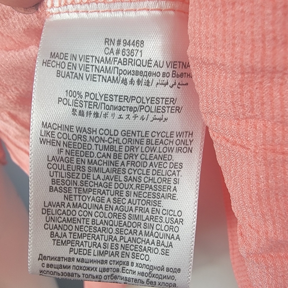 BCBGeneration Revolve crinkle front tie coral orange blouse size XS - Picture 11 of 11